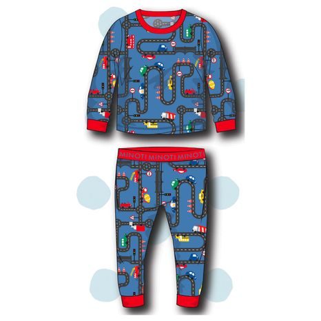 Pijamale pentru băieți, lungi, Minoti, TB PYJ 3, albastru 