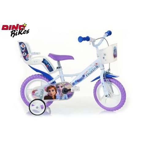 Dětské kolo se sedačkou pro panenku a košíkem Frozen 2, Dino Bikes, W012699