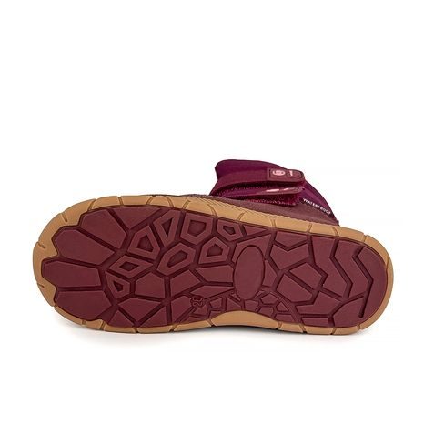 CIZME DE IARNĂ BAREFOOT PENTRU FETE CU MEMBRANĂ VIKI BORDO BUGGA B00212-06