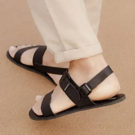 DÁMSKÉ BAREFOOT SANDÁLY GROUNDIES KOS BLACK, ČERNÁ