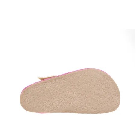 BAREFOOT DÍVČÍ PŘEZŮVKY PEGRES, BF01 TEXTIL, RŮŽOVÁ