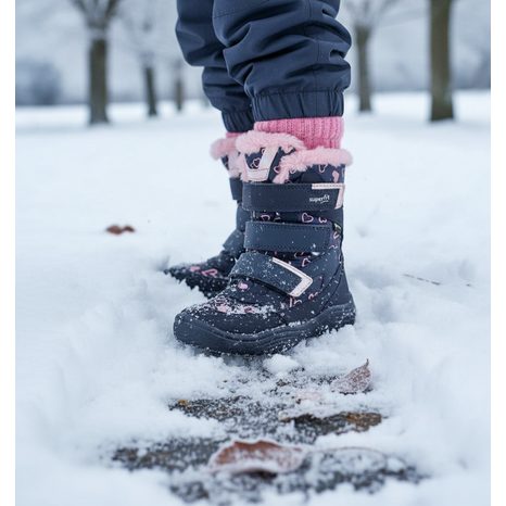 DÍVČÍ ZIMNÍ BOTY CRYSTAL BLUE/PINK GORE-TEX, SUPERFIT,1-009090-8020