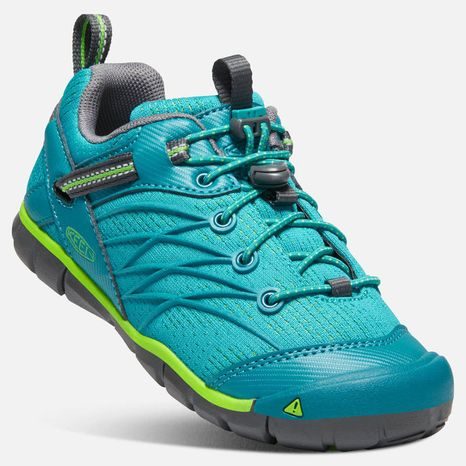 Outdoorové boty CHANDLER CNX JR, tahitian tide/bright green, Keen, 1020654, modrá