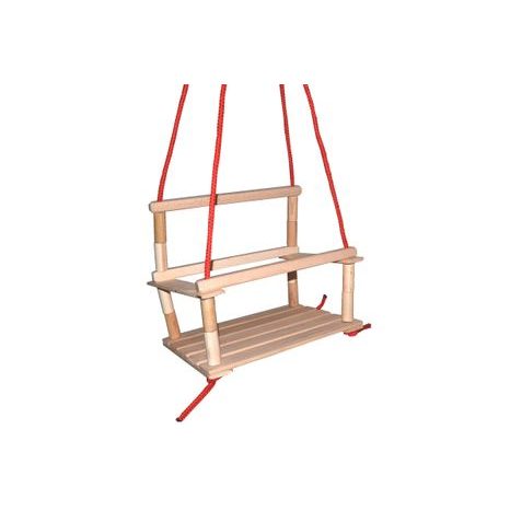 DĚTSKÁ DŘEVĚNÁ HOUPAČKA S BOČNICEMI A OPĚRKOU