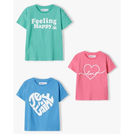 TRIČKO DÍVČÍ S KRÁTKÝM RUKÁVEM 3PACK, MINOTI, 14TEE 53, HOLKA