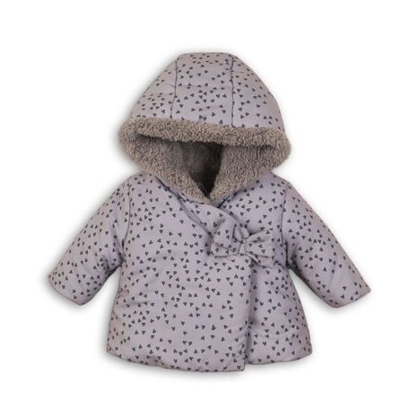 Téli baba kabát szőrös béléssel, minoti, szempilla 8, szürke