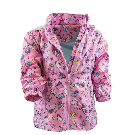 DÍVČÍ JARNÍ/PODZIMNÍ BUNDA S POTISKEM A KAPUCÍ, PIDILIDI, PD1092-03, RŮŽOVÁ