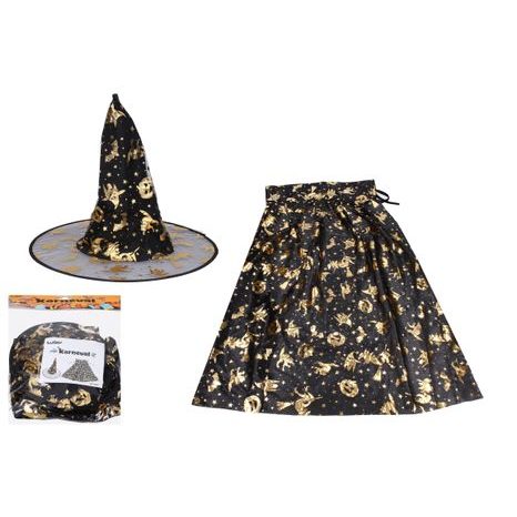 Karnevalový set - čarodejnica (klobúk, plášť), Wiky, W027547
