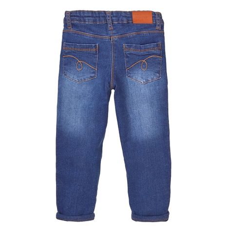 PANTALONI DIN DENIM CU CĂPTUȘEALĂ PENTRU FETE, MINOTI, 8GLNJEAN 4, ALBASTRU
