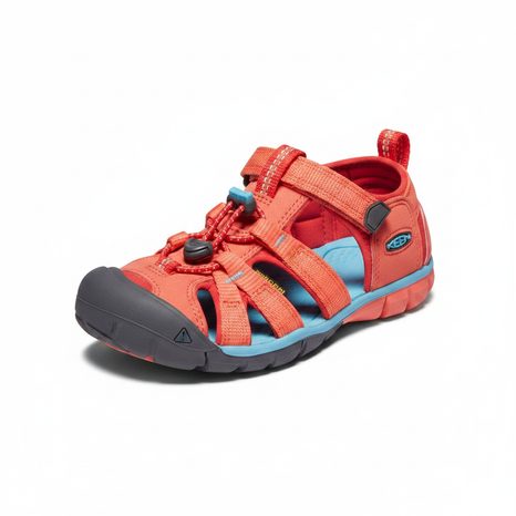 DĚTSKÉ SANDÁLY SEACAMP II CNX, CORAL/POPPY RED, KEEN, 1022989/1022941/1022974, ČERVENÁ