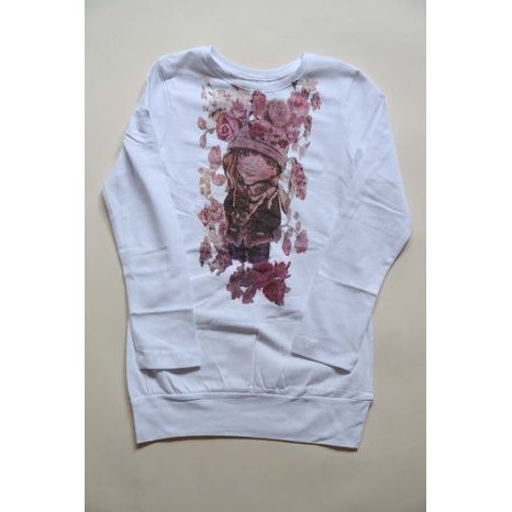 tričko dievčenské s dlhým rukávom, Wendee, ozfb39220-1, bílá