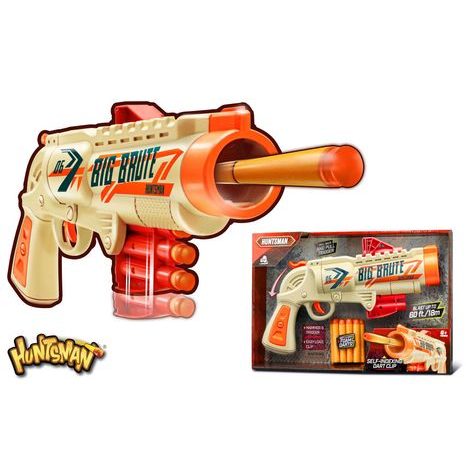 VELKÁ PLASTOVÁ PISTOLE S PĚNOVÝMI NÁBOJI A ZÁSOBNÍKEM - HUNTSMAN