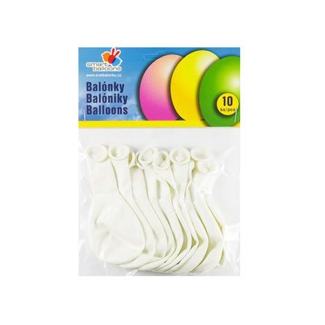 Balon gonflabil - Set de 10 alb 26cm, Smart Balloons, W040572