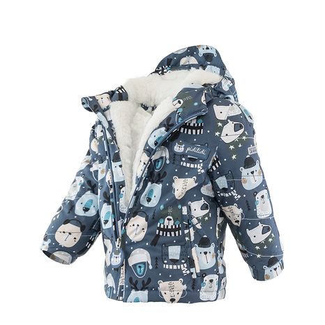 CHLAPČENSKÁ ZIMNÁ BUNDA S KOŽUŠINOU, PIDILIDI, PD1130-02, MODRÁ