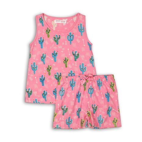 Pyžamo dívčí: kraťasy, Minoti, HWX 166, růžová 