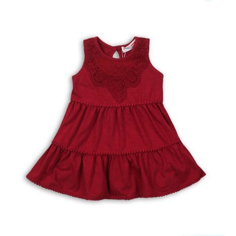 Šaty dievčenské s čipkou, Minoti, daydream 3, červená