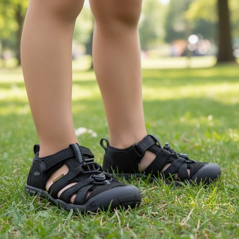 DĚTSKÉ SANDÁLY SEACAMP II CNX BLACK/GREY, KEEN, 1027412/1027418, ČERNÁ