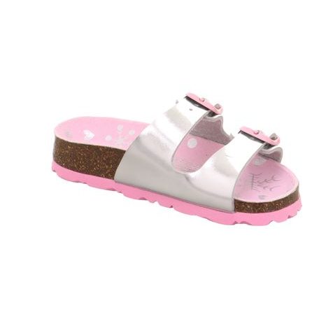 DÍVČÍ KORKOVÉ PANTOFLE FOOTBAD, SUPERFIT, 1-800111-9510, STŘÍBRNÁ