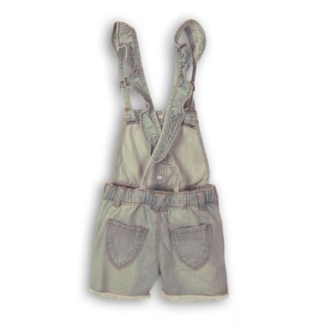 PANTALONI SCURȚI DE BLUGI SUBȚIE, CU BRETELE, PENTRU FETE,, MINOTI, SHELL 8, ALBASTRU DESCHIS