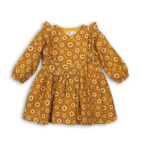 Šaty dievčenské viskózove, Minoti, OWL 6, žlutá 