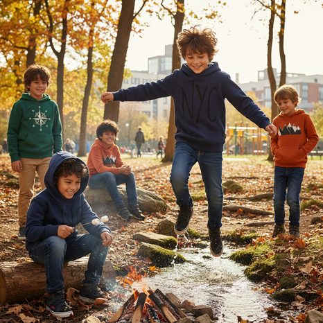 HANORAC BĂIEȚI, MINOTI, KB FLEECE HOODY 7, ALBASTRU ÎNCHIS