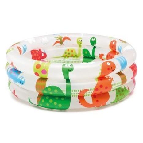 Piscină gonflabilă cu dinozauri cu fund gonflabil 61x22cm, INTEX, 157106