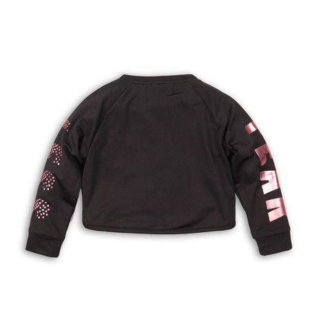 PULÓVER LÁNYOK RÖVIDÍTETT HOSSZÚSÁGÚ, SPORT, MINOTI, FÉLELEM NÉLKÜLI 1, FEKETE