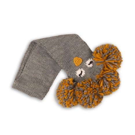 FULAR DE IARNĂ TRICOTAT, MINOTI, OWL 13, GRI