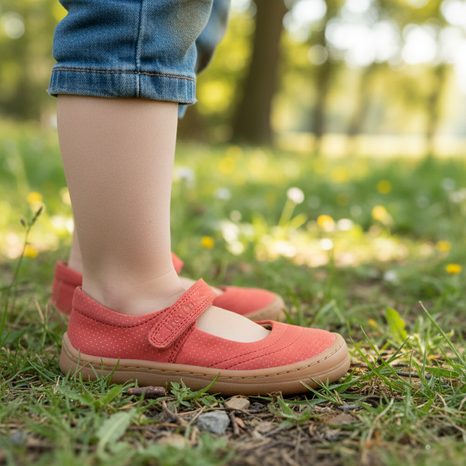 DÍVČÍ BAREFOOT BALERÍNY MARY J CORAL FRODDO G3140184-7 ČERVENÁ