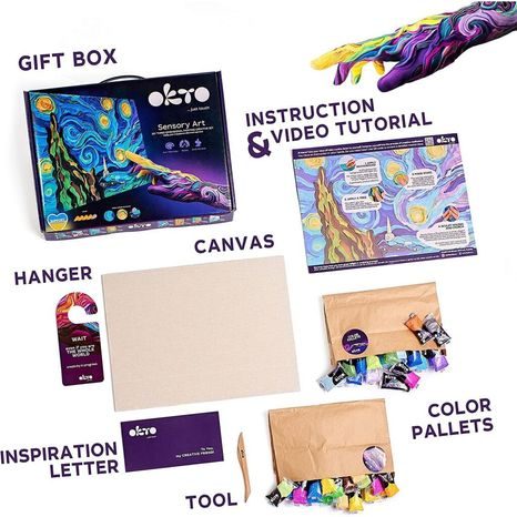 OKTO SENSOTY ART VÝTVARNÁ SADA ”HVĚZDNÁ NOC” 30X40 CM, WIKY, W031039