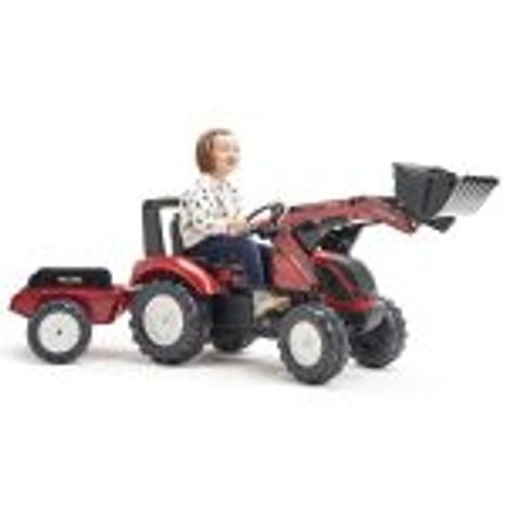 VALTRA S4 PEDÁLOS TRAKTOR ELSŐ RAKODÓVAL ÉS OLDALKOCSIVAL, FALK, W011266