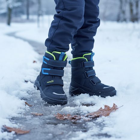 CIZME DE IARNĂ PENTRU COPII BAREFIT SNOW MAX BLUE/YELLOW GORE-TEX, SUPERFIT , 1-002023-8000, ALBASTRU