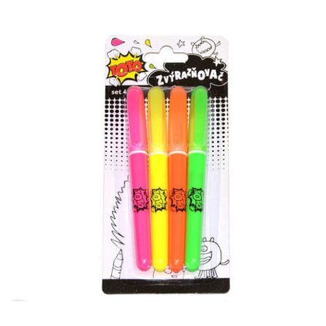 Set de 4 markere Fluo, TOTO, W832700