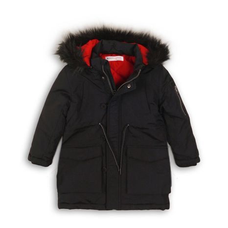 Kabát chlapčenský zimné Parka, Minoti, CITY 1, černá