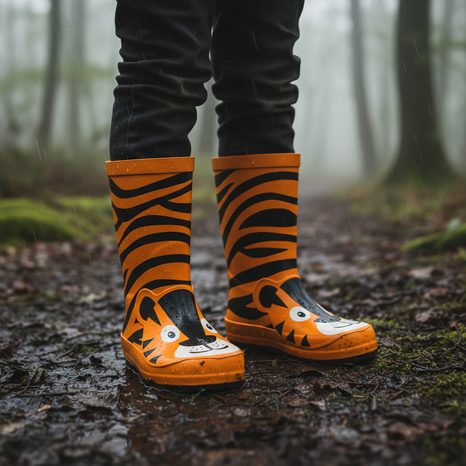 DETSKÉ GUMÁKY - S TIGROVANÝM VZOROM, PIDILIDI, PL0043-17, ORANŽOVÁ