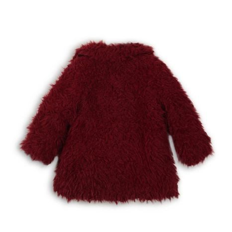 KABÁT DÍVČÍ CHLUPATÝ, MINOTI, VELVET 1, VÍNOVÁ