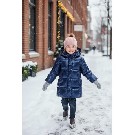 PALTON MATLASAT PUFFA PENTRU FETE, MINOTI, 16 HAINĂ 7, ALBASTRU