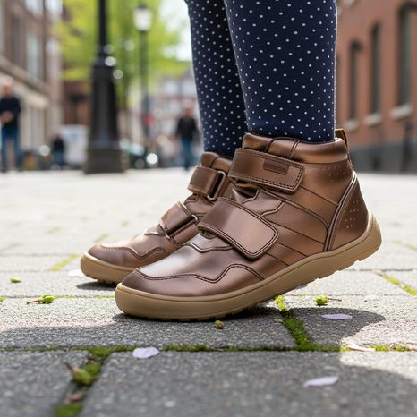 DÍVČÍ CELOROČNÍ BOTY BAREFOOT  TIRA BROWN, PROTETIKA, HNĚDÁ