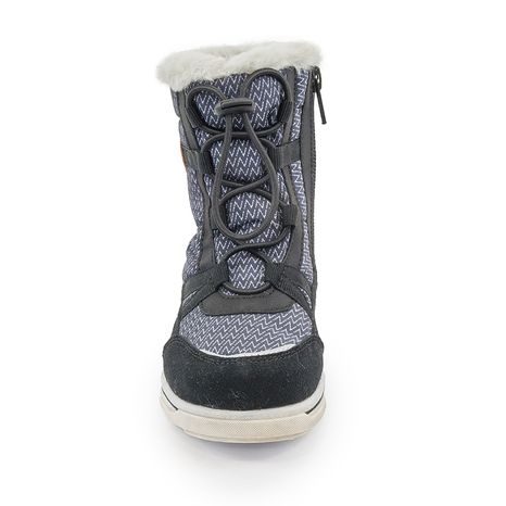 DĚTSKÉ ZIMNÍ BOTY S KOŽÍŠKEM ICEFOX, STAHOVÁNÍ, BOČNÍ ZIP, BUGGA, B00171-10, ČERNÁ