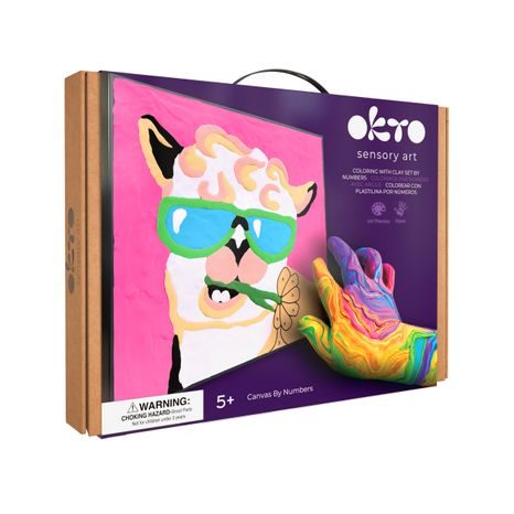 PŘEDNÍ STRANA PRODEJNÍHO BALENÍ SADY OKTO MALOVÁNÍ HMOTOU LAMA