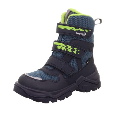 CHLAPČENSKÉ ZIMNÉ TOPÁNKY SNOW MAX BLUE/LIGHT GREEN GTX SUPERFIT 1-002023-8050