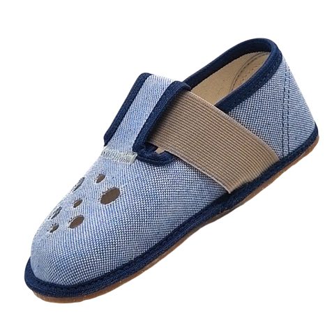 CHLAPČENSKÉ PAPUČE BAREFOOT PEGRES BF03 TEXTILNÉ - MODRÉ