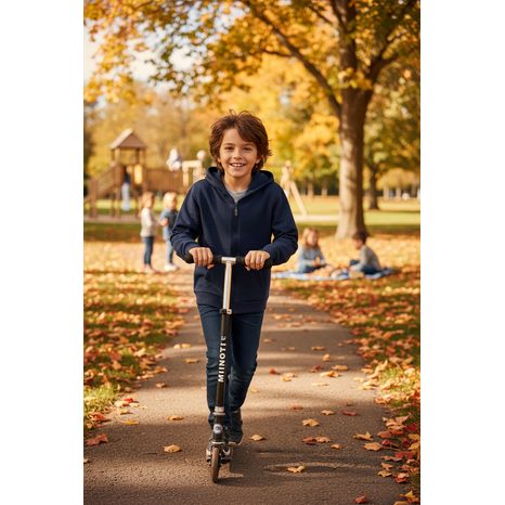 MIKINA CHLAPECKÁ CELOPROPÍNACÍ S KAPUCÍ, MINOTI, 5ZTHRU 2, MODRÁ