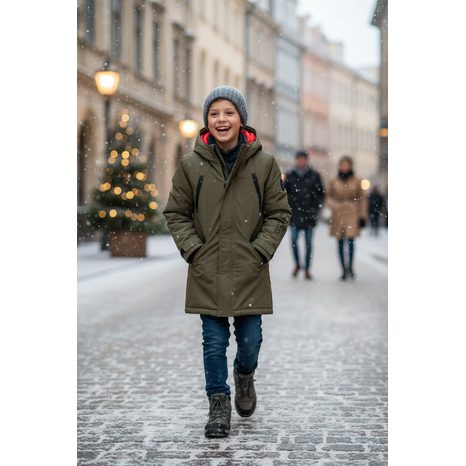 PALTON PENTRU BĂIEȚI PARKA, MINOTI, GYM 2, KAKI