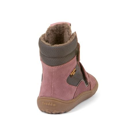 DÍVČÍ ZIMNÍ BAREFOOT BOTY TEX WINTER GRAY PINK, FRODDO, G3160233-6, RŮŽOVÁ