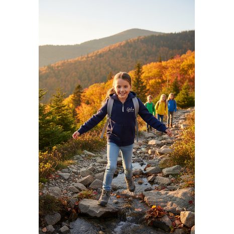 HANORAC CU GLUGĂ PENTRU FETE, MINOTI, 8GZTHRU 5, ALBASTRU