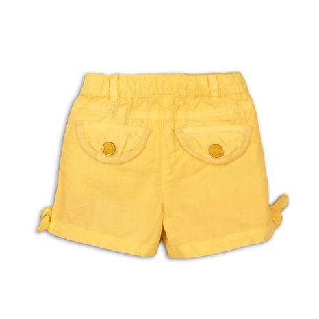 PANTALONI SCURȚI DIN BUMBAC PENTRU FETE, MINOTI, 2SHORT 4, GALBEN