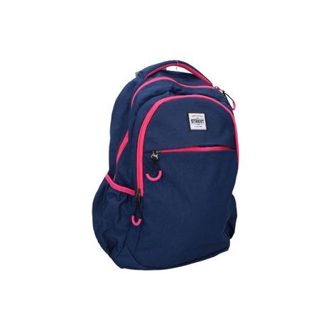 Batoh modrý s růžovým zipem 32x16x46,5cm, Eurocom, W001457