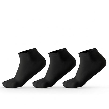 ȘOSETE UNISEX PÂNĂ LA GLEZNĂ DIN BAMBUS - 3PACK PIDILIDI PD0150-10 BLACK