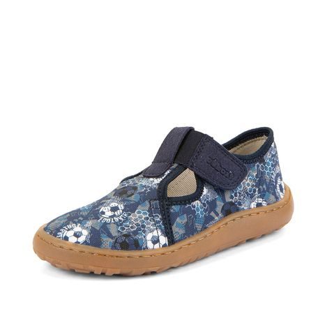 FIÚ VÁSZON BAREFOOT PAPUCS CANVAS T-BAR BLUE FRODDO G1700439-5
